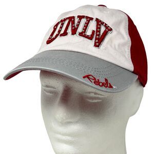 UNLV Runnin Rebels Womens Dad Hat Cap Red Las Vegas Rhinestones Strapback NCAA